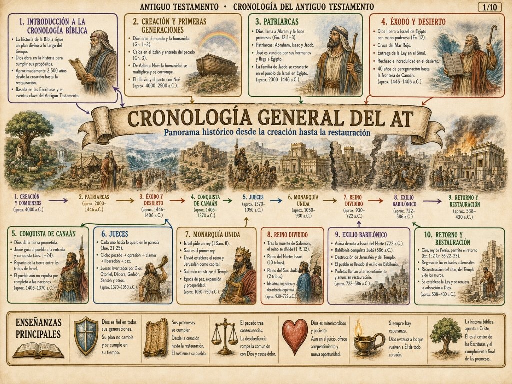 Cronología General del AT: Panorama histórico desde la creación hasta la restauración