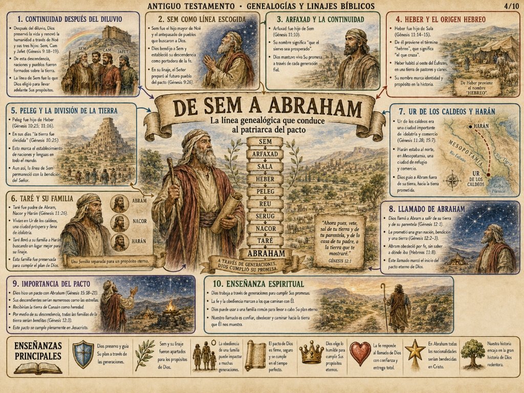De Sem a Abraham: La línea genealógica que conduce al patriarca del pacto